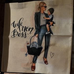 Print linen tote bag
